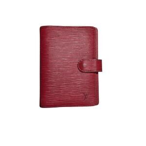 LV Louis Vuitton Red Epi Leather PM Agenda